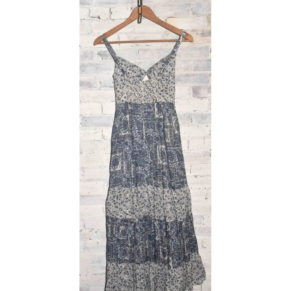 NWT Abercrombie & Fitch Blue White Floral Dress Size XXS $130! - Picture 7 of 8